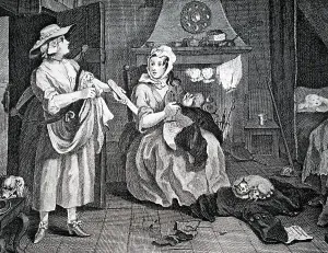 Recorded: Detail from Hogarth's engraving The Distrust Poet