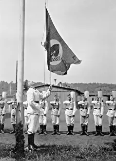 Hoisting: Hoisting of the flag of the Reich Labor Service, 1938