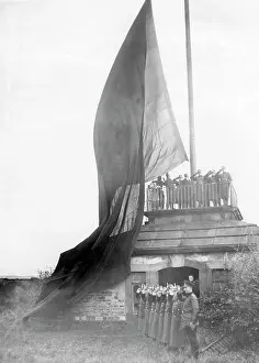 Koblenz: Hoisting of the imperial flag at the Ehrenbreitstein
