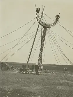 Barrow: Hoisting the mast for the mooring experiment