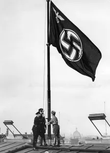Governmental: Hoisting of the Reich Service Flag at the Ministry of