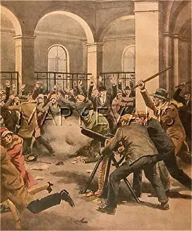HOLD UP AT BANK/1928