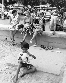 Holidaymaker: Holidaymakers on a beach in France