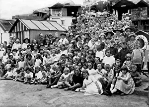 Lifebelt: Holidaymakers at Walton-on-the-Naze, Essex