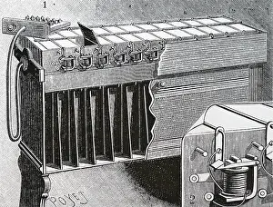Punched: Hollerith tabulator. The sorting box
