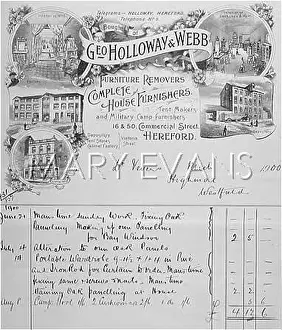 Receipts: HOLLOWAY & WEBB BILL