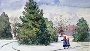 Louisa: The Holly ? children outside in the snow