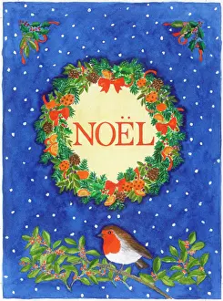 Kember: Holly wreath with red ribbons and Nool