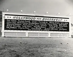 Signatories: Hollywood for Roosevelt. Billboard with signatures