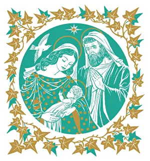 Haywood: The Holy Family ? with a border of ivy