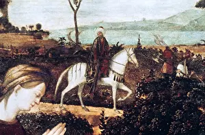 1530: The Holy Family and Donors, 1530 (detail). Vittore