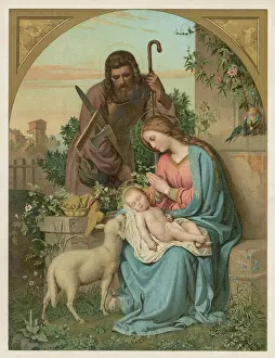 The Holy Family with lamb