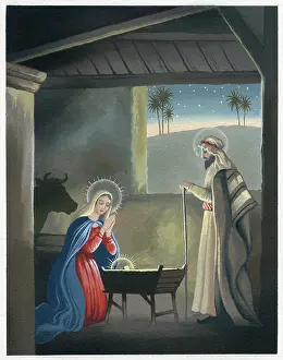 Starry: Holy Family in the Stable