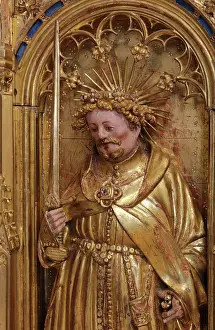 Baerze: Holy king, Crucifixion Altarpiece, Musee des Beaux-Arts