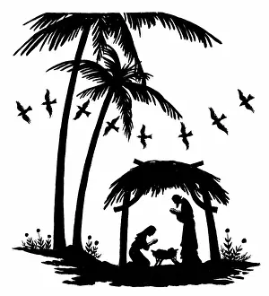 Haywood: Holy Stable with palm trees and birds
