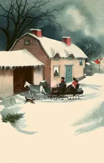 Clapsaddle: Home on Christmas