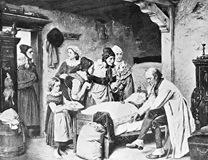 Examine: Home visit of a doctor, around 1890