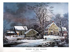 Farmhands: Home - winter - Currier & Ives - nature