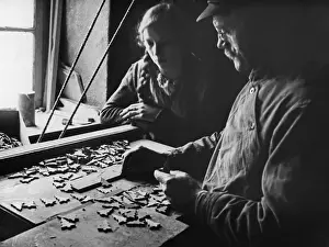 Grandfather: Home work in the Erzgebirge, 1934