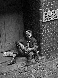 Doorstep: Homeless man in doorway