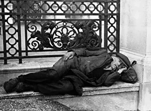 Sleeps: A homeless man in London