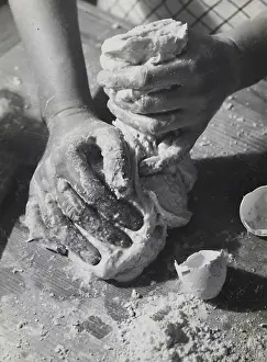 Kneading: Homemade cookies: Kneading hands with