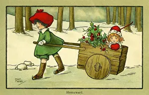 Homeward: Homeward -- pulling a cart through the snow
