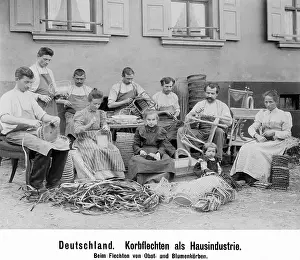 Homeworker: Homeworker at basket weaving, 1902