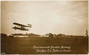 Fatality: Hon Charles Rolls flying his Wright biplane at Bournemouth