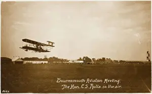 Fatality: Hon Charles Rolls flying his Wright biplane at Bournemouth