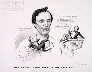 Hardly: Honest Abe taking them on the half shell