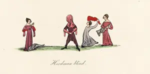 Hoodman: Hoodman blind, or blind man's buff, 14th century