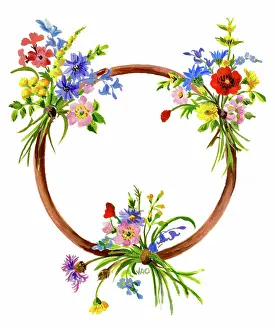Ockenden: Hoop with three bunches of wild flowers