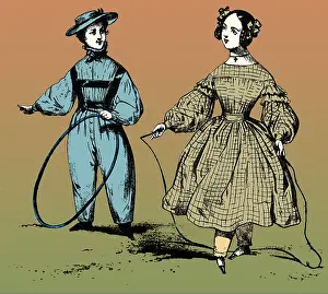 Exercising: Hoop Rolling and Jump Rope, 19th century