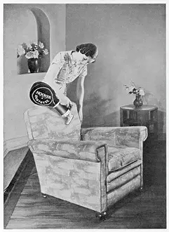Cleaners: HOOVERING A CHAIR 1930S