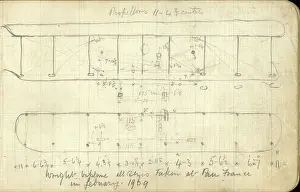 Notebook: Horace Short's notebook - sketches of Wright Flyer at Pau