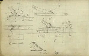 Notebook: Horace Short's notebook - sketches of Wright Flyer at Pau