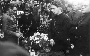 Closest: Horia Sima at the funeral of Corneliu Codreanu in Bucharest