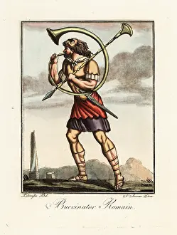 Gladius: Hornplayer in the Roman army, ancient Rome