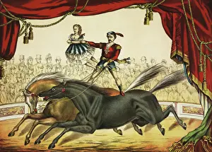 Partner: The Two Horse Act, circus performance, circa 1874