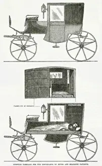 Conveying: Horse-drawn ambulance 1867