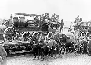 Haul: Horse drawn carriage and train