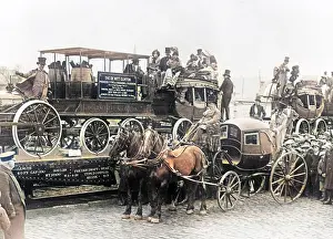 Mary Evans Library Of Congress (l&l): Horse drawn carriage and train