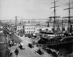 Seaports: Horse-drawn express wagons moored ships ?