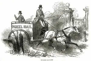 Parcel: Horse-drawn parcel mail service 1849