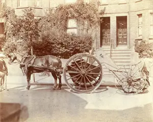 Tavistock: Horse-drawn road sweeping machine