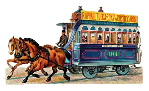 Victorian Style: Horse-drawn tram on a Victorian scrap
