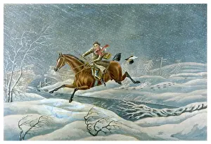 Gallops: HORSE POSTMAN IN SNOW