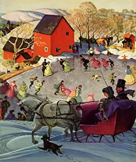 Sledding: Horse Pulling Sleigh