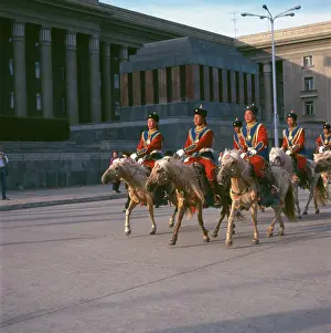 Ulaanbaatar: Horseguards in Ulaanbaatar, Mongolia